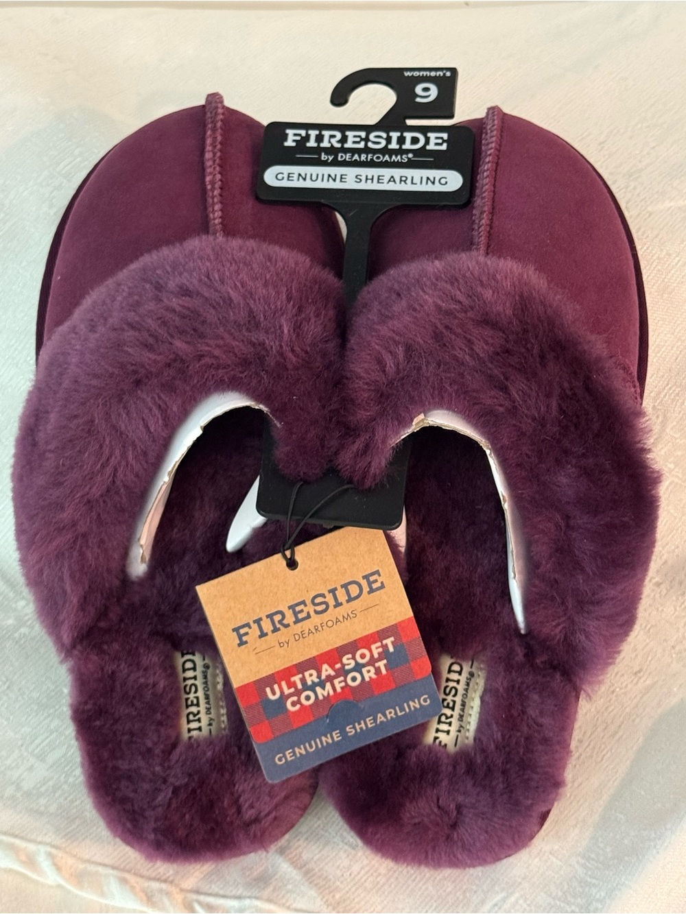 Dearfoams fireside Women's Plush Shearling Slip-On Slipper - Purple/Plum - Picture 4 of 6